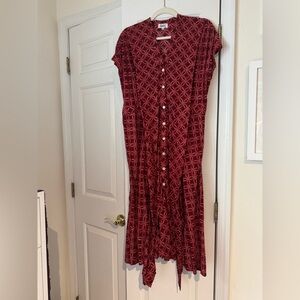 Heinui Custom Dress in Red Shibori Print, Large
